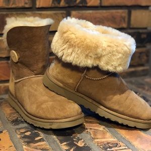 Chestnut UGG Bailey Button II Wool Blend Boots